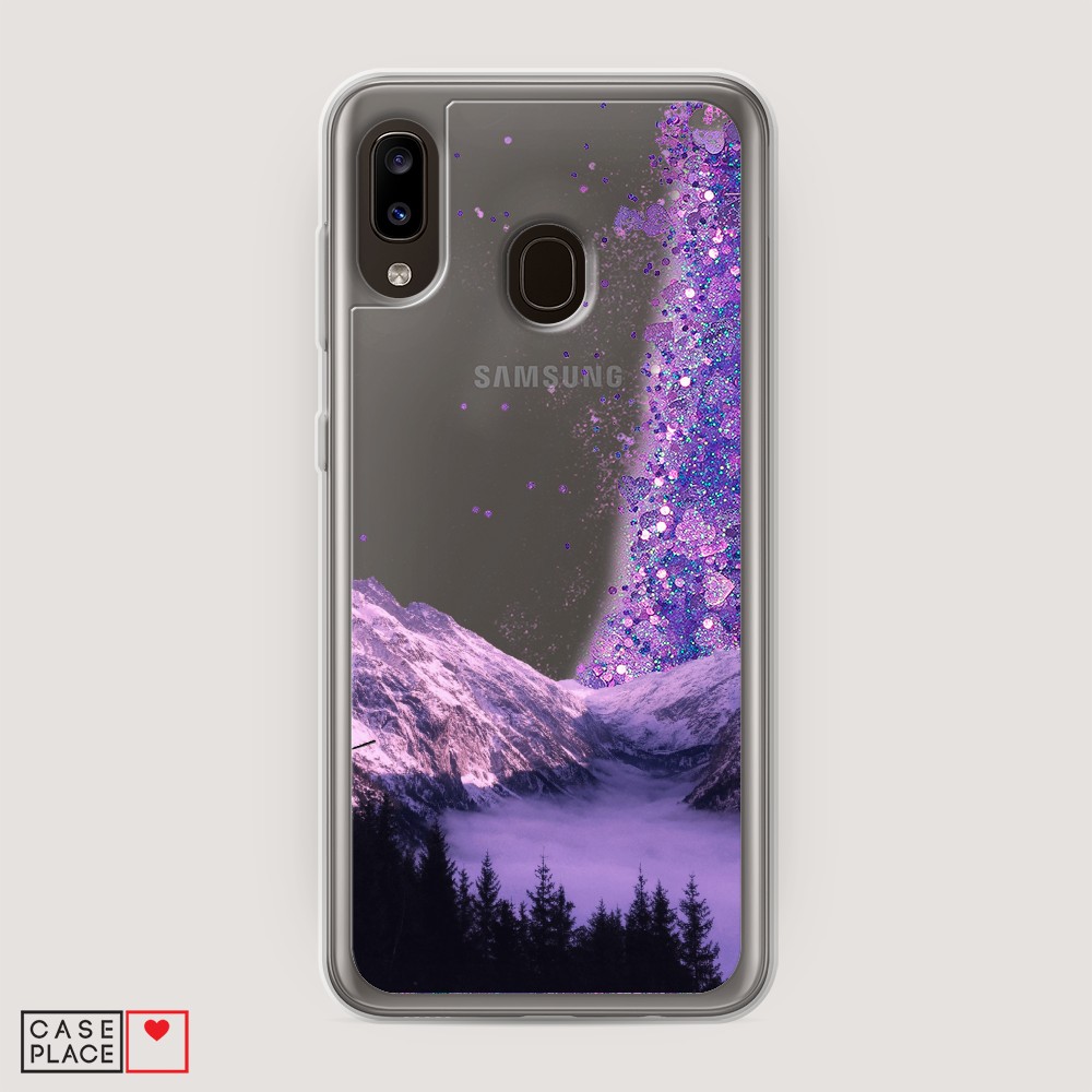 

Жидкий чехол с блестками "Горный туман" на Samsung Galaxy A30, 27592-1
