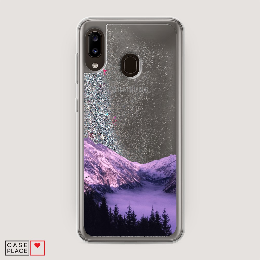 

Жидкий чехол с блестками "Горный туман" на Samsung Galaxy A30, 27591-1