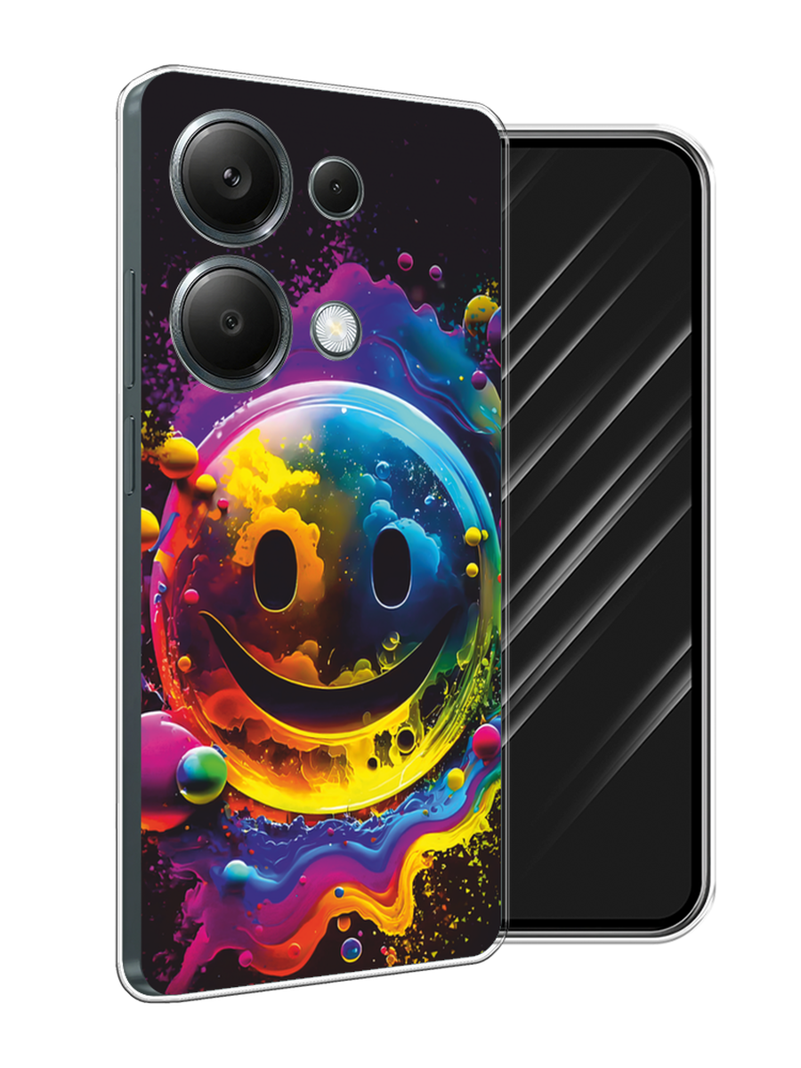 

Чехол Awog на Poco M6 Pro 4G "Кислотный смайл", Фиолетовый;желтый;синий, 321750-1