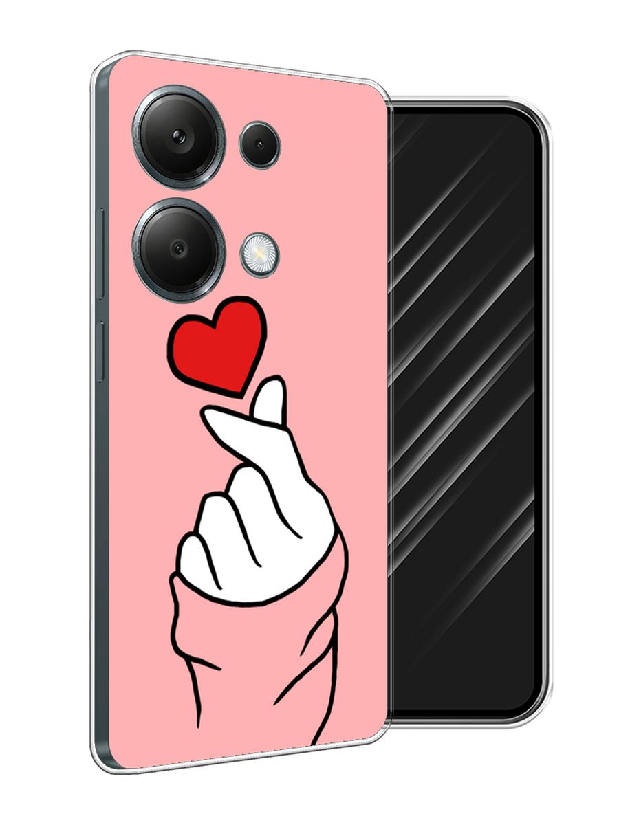 

Чехол Awog на Poco M6 Pro 4G "Милое сердечко", Белый;красный;черный, 321750-1