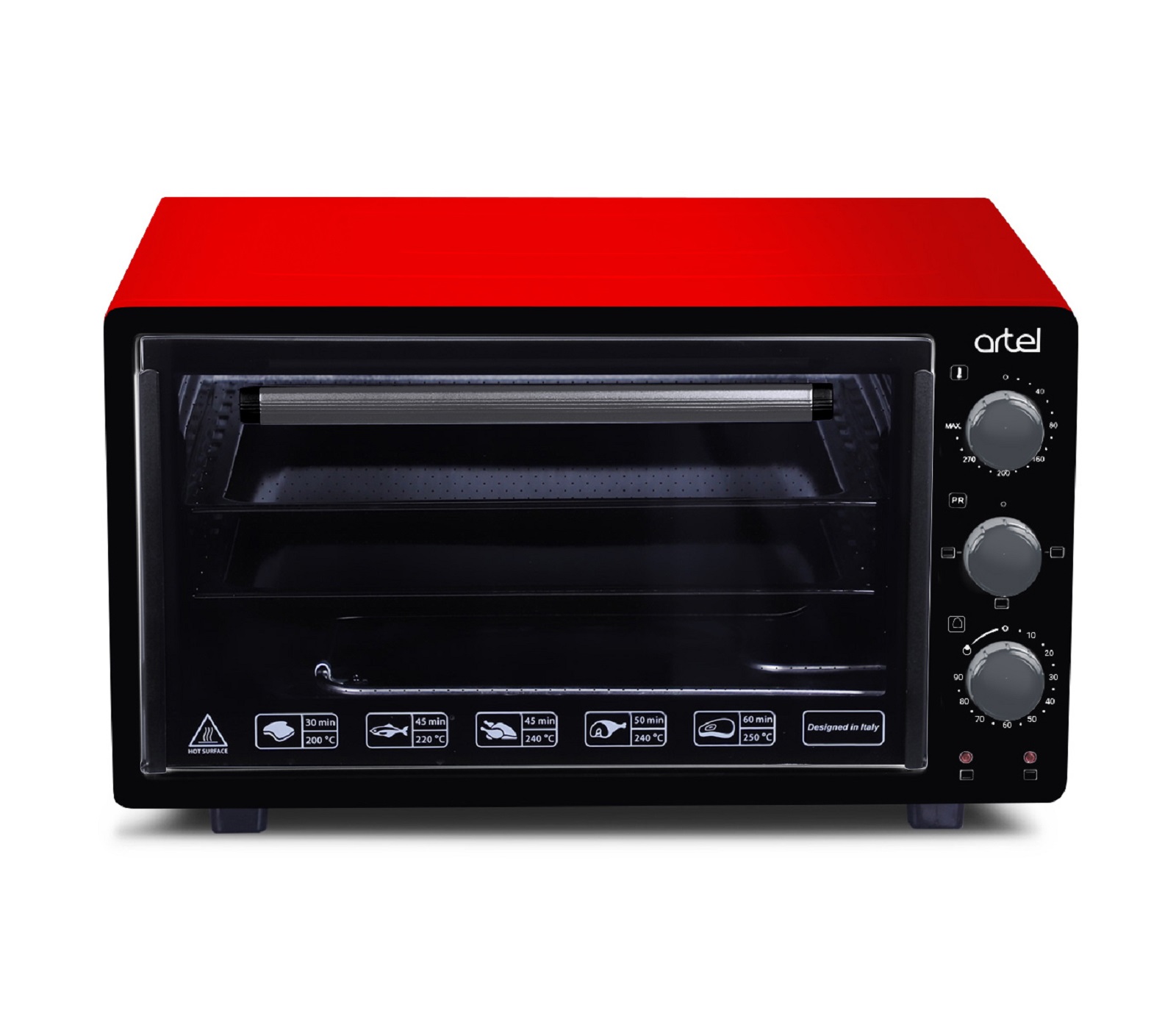 фото Мини-печь artel md 3216 l black/red