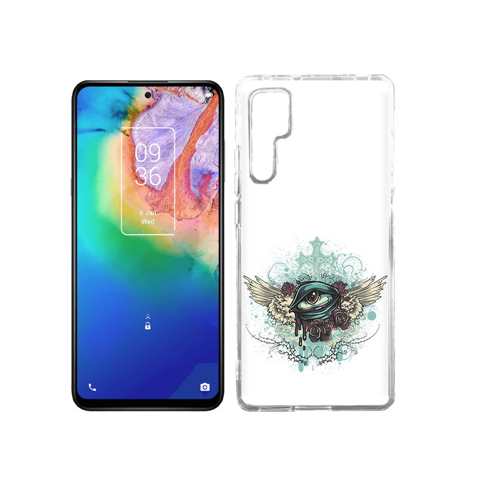 

Чехол MyPads Tocco для TCL 20 Pro плачущий глаз с крыльями, Прозрачный, Tocco