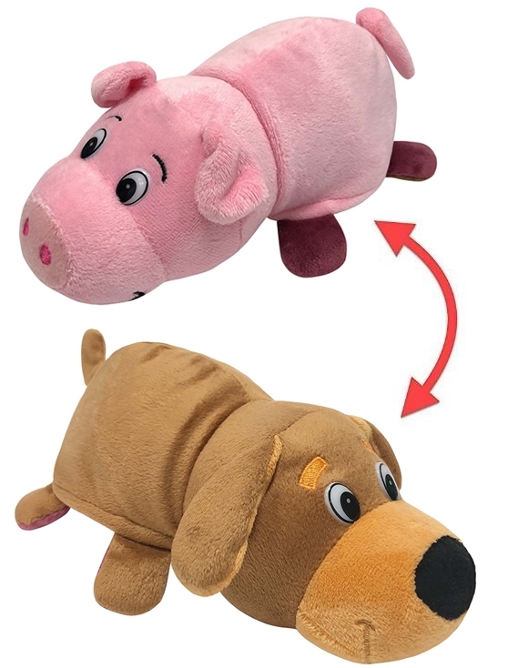 Купить Плюшевая игрушка-вывернушка 1TOY Символы года Собака-Свинья, 12 см,