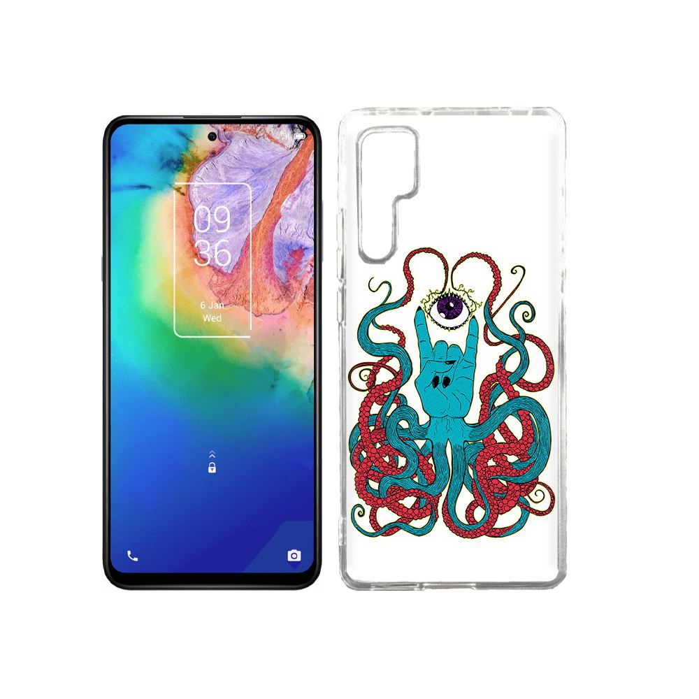 

Чехол MyPads Tocco для TCL 20 Pro осьминог-рука абстракция, Прозрачный, Tocco