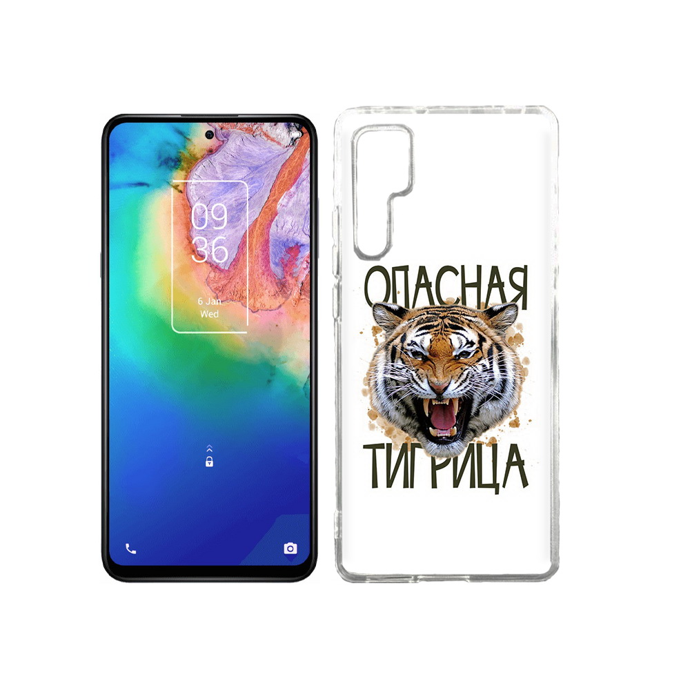 

Чехол MyPads Tocco для TCL 20 Pro опасная тигрица, Прозрачный, Tocco