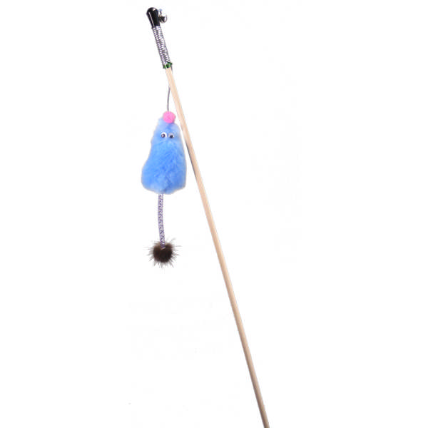Дразнилка для кошек с мятой Gosi дерево, искусственный мех, голубой, 50 см