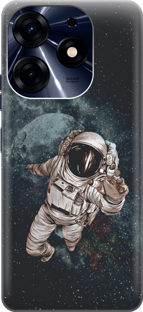 

Силиконовый чехол на Tecno Spark 10 Pro "Космонавт", Белый;серый, 159560