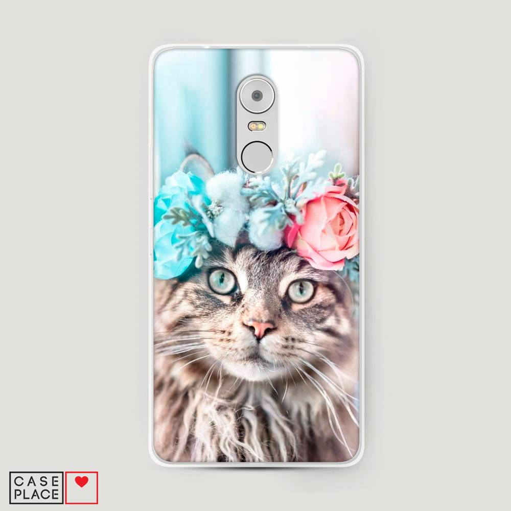 

Чехол Awog на Lenovo K6 Note / Леново K6 Note "Кот в венке", Серый;голубой;розовый, 112250-2