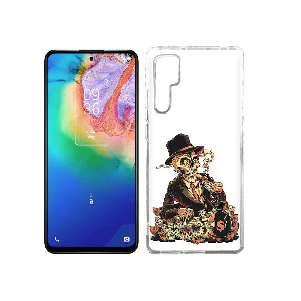 

Чехол MyPads Tocco для TCL 20 Pro нарисованный череп с сигаретой, Прозрачный, Tocco
