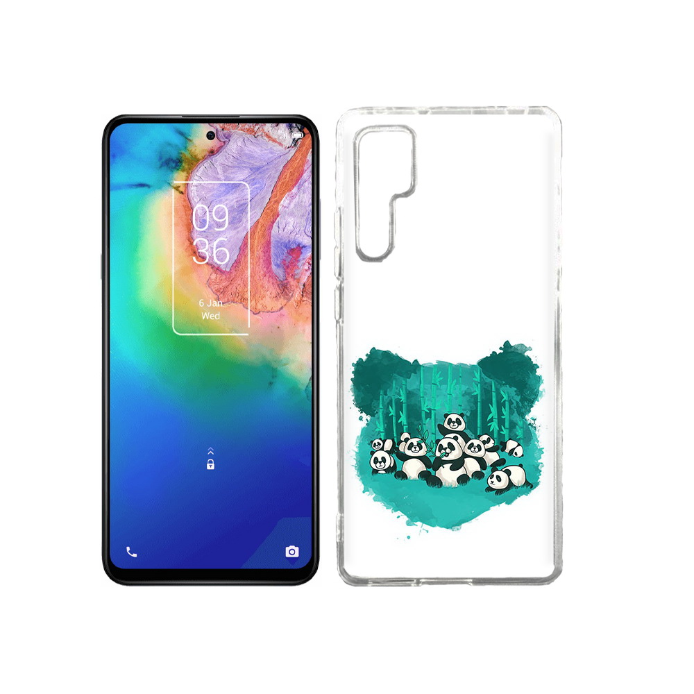 

Чехол MyPads Tocco для TCL 20 Pro нарисованные панды, Прозрачный, Tocco