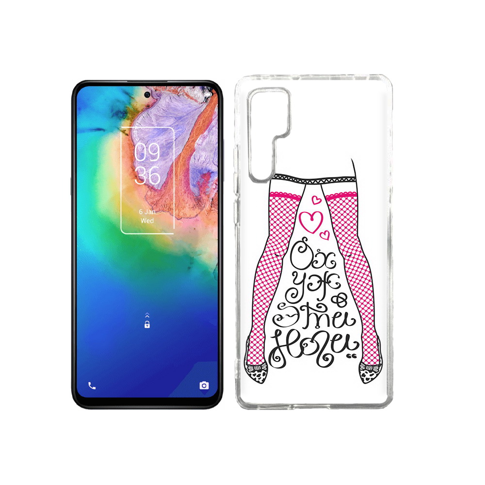 Чехол MyPads Tocco для TCL 20 Pro нарисованные ноги в чулках
