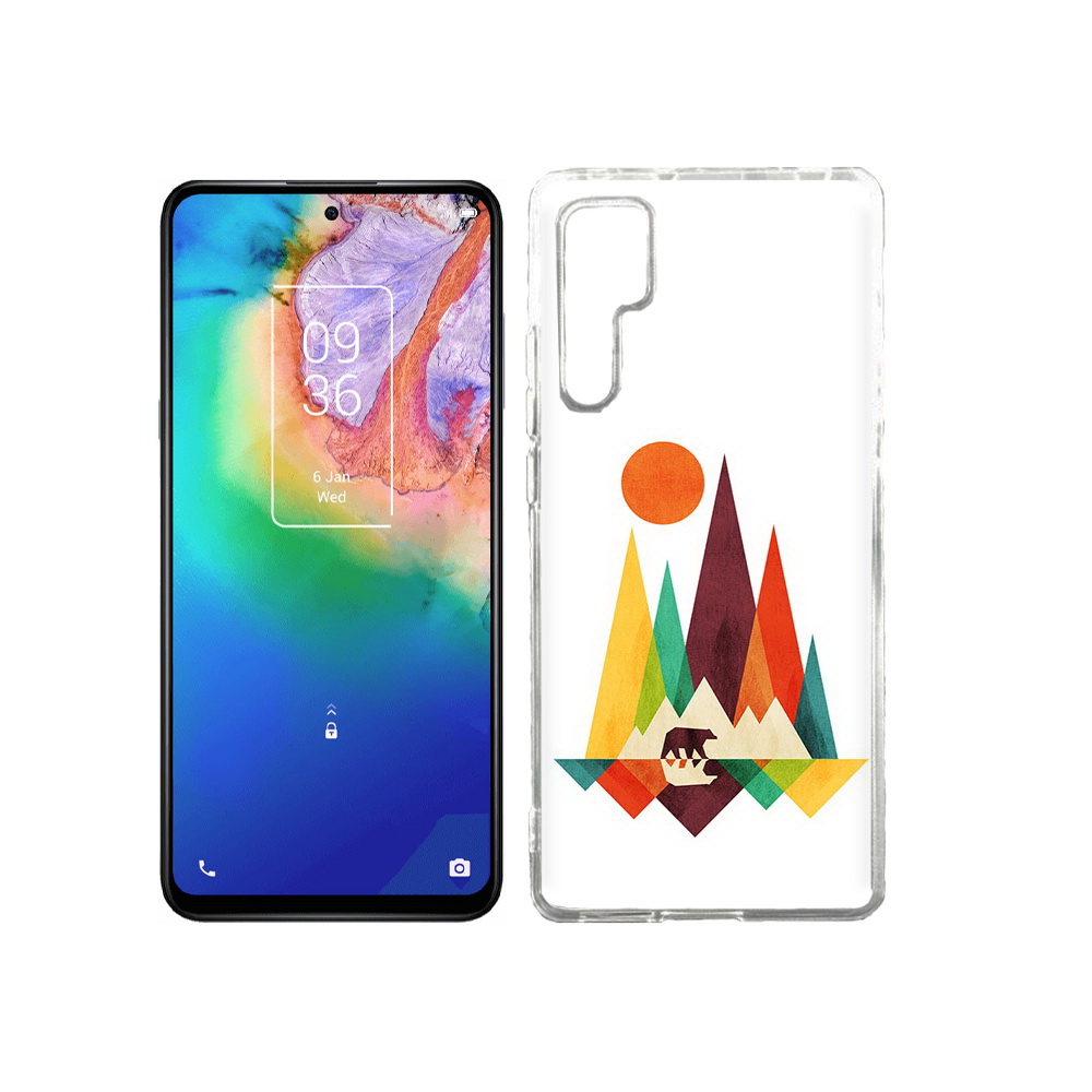 

Чехол MyPads Tocco для TCL 20 Pro нарисованные горы с медведем, Прозрачный, Tocco
