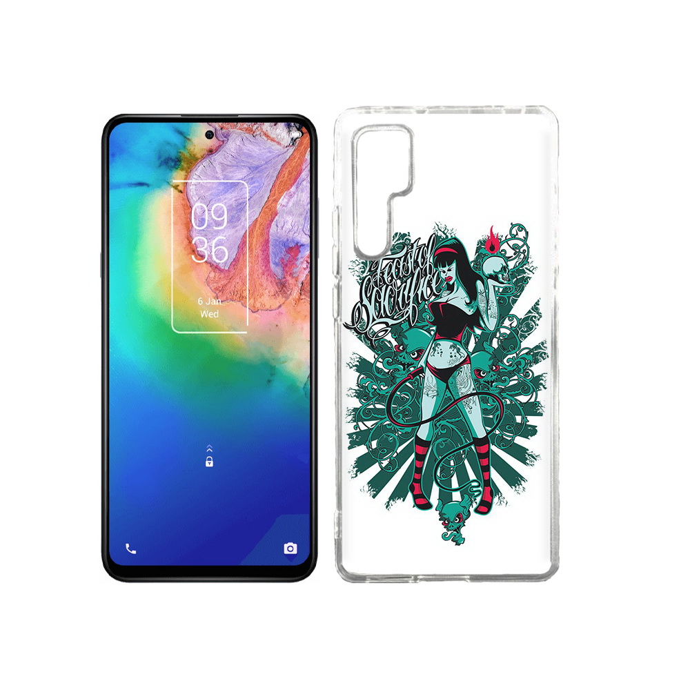 

Чехол MyPads Tocco для TCL 20 Pro нарисованная девушка в татуировках, Прозрачный, Tocco