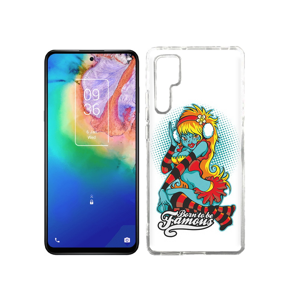 

Чехол MyPads Tocco для TCL 20 Pro нарисованная девушка в наушниках, Прозрачный, Tocco