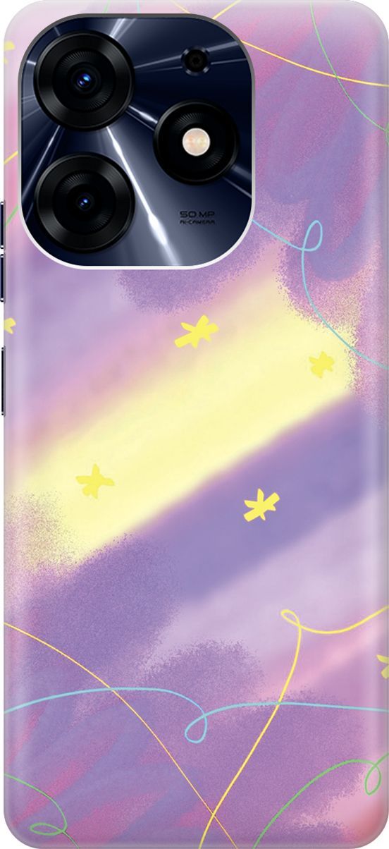

Силиконовый чехол на Tecno Spark 10 Pro "Сиреневые сны", Желтый;фиолетовый, 159560