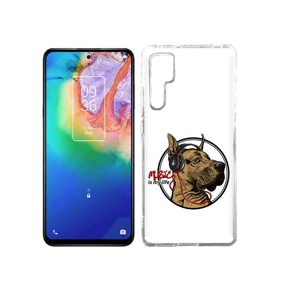 

Чехол MyPads Tocco для TCL 20 Pro музыкальная собака, Прозрачный, Tocco