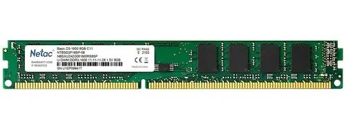 

Оперативная память NETAC (NTBSD3P16SP-08), DDR3 1x8Gb, 1600MHz