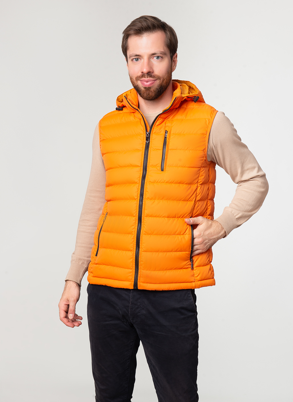 

Утепленный жилет мужской Amimoda 61703 оранжевый 52 RU, 61703