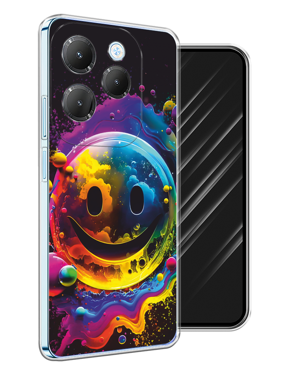 

Чехол Awog на Infinix Hot 40 Pro "Кислотный смайл", Фиолетовый;желтый;синий, 3105350-1