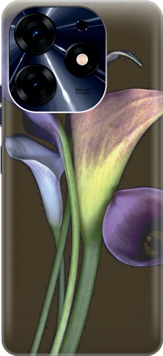 

Силиконовый чехол на Tecno Spark 10 Pro "Каллы", Зеленый;коричневый, 159562