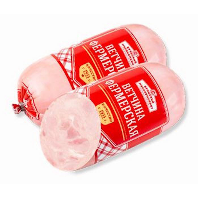 

Ветчина вареная Брянский мясокомбинат Фермерская +-500 г