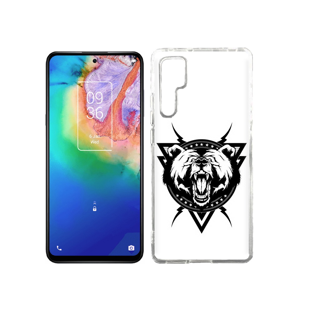 

Чехол MyPads Tocco для TCL 20 Pro медведь в треугольнике, Прозрачный, Tocco