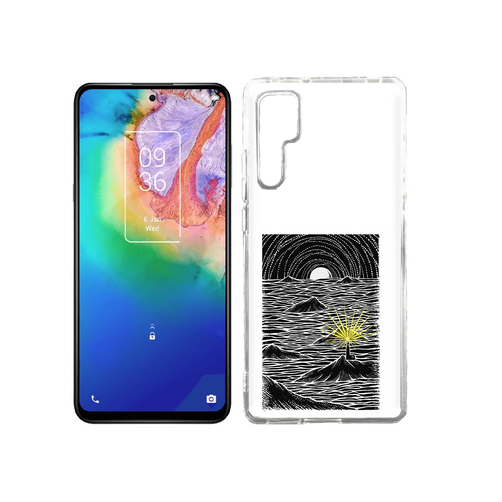 

Чехол MyPads Tocco для TCL 20 Pro маяк в черно белом море, Прозрачный, Tocco