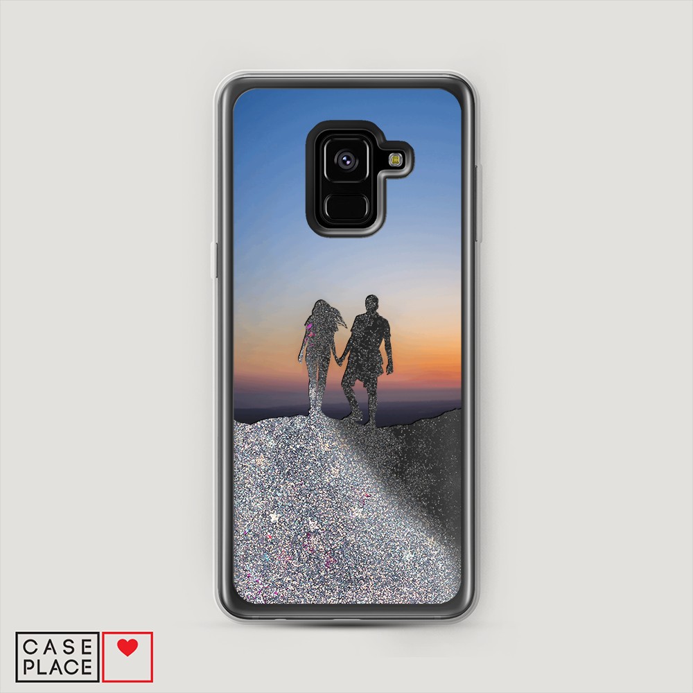 

Жидкий чехол с блестками "Пара на краю света" на Samsung Galaxy A8 2018, 25491-1