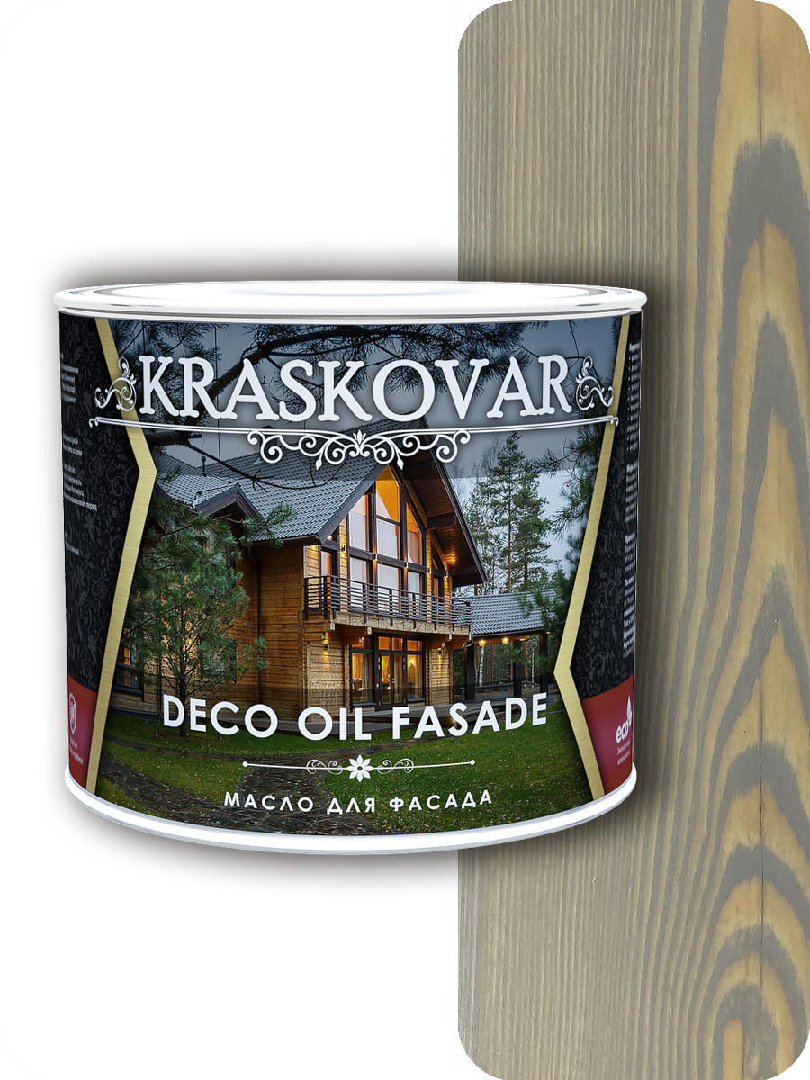 фото Масло для фасада kraskovar deco oil fasade туманный лес 2,2л