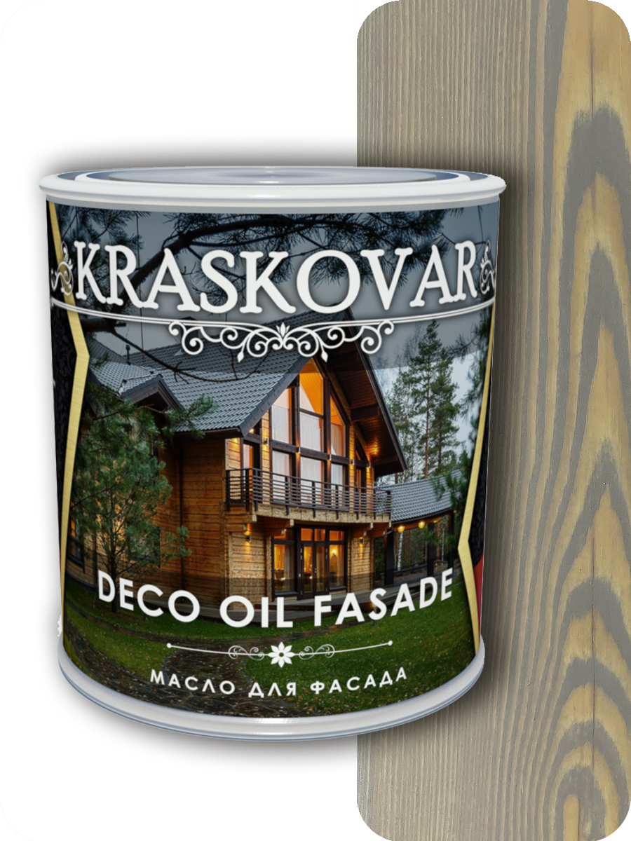 фото Масло для фасада kraskovar deco oil fasade туманный лес 0,75л