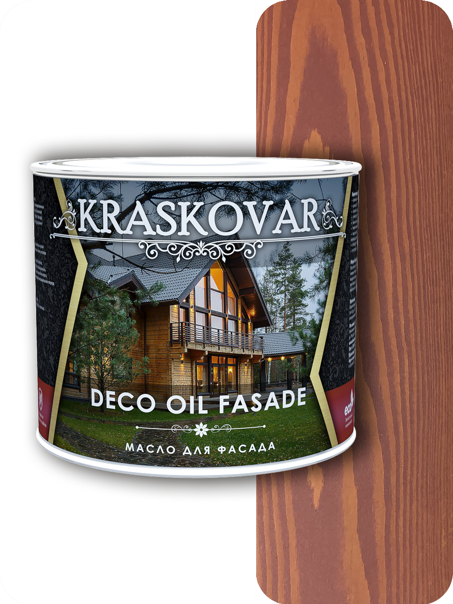 фото Масло для фасада kraskovar deco oil fasade вишня 2,2л