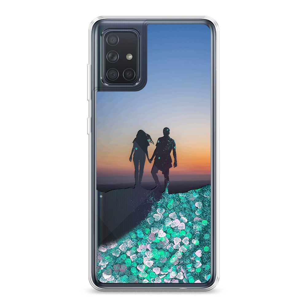 

Жидкий чехол с блестками "Пара на краю света" на Samsung Galaxy A71, 29095-1