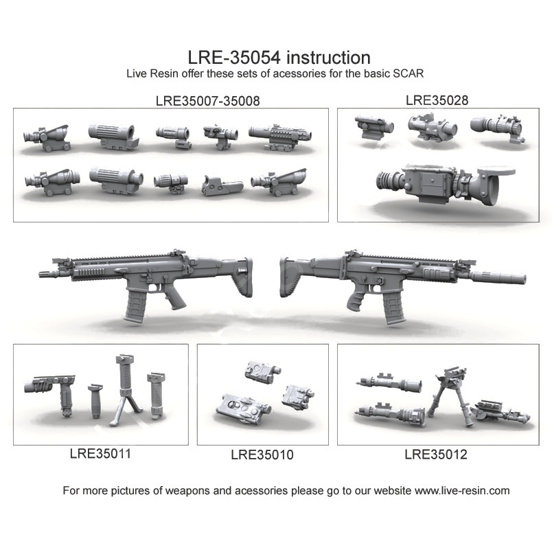 фото Lre35054 ussocom scar weapon system fn scar-l / mk.16 close quarter combatcqc and close qu live resin