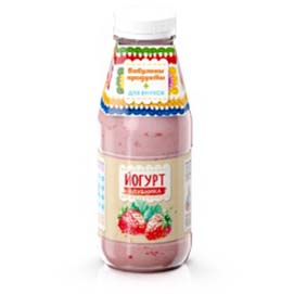 Питьевой йогурт Бабулины продукты клубника 1,5% бзмж 400 г
