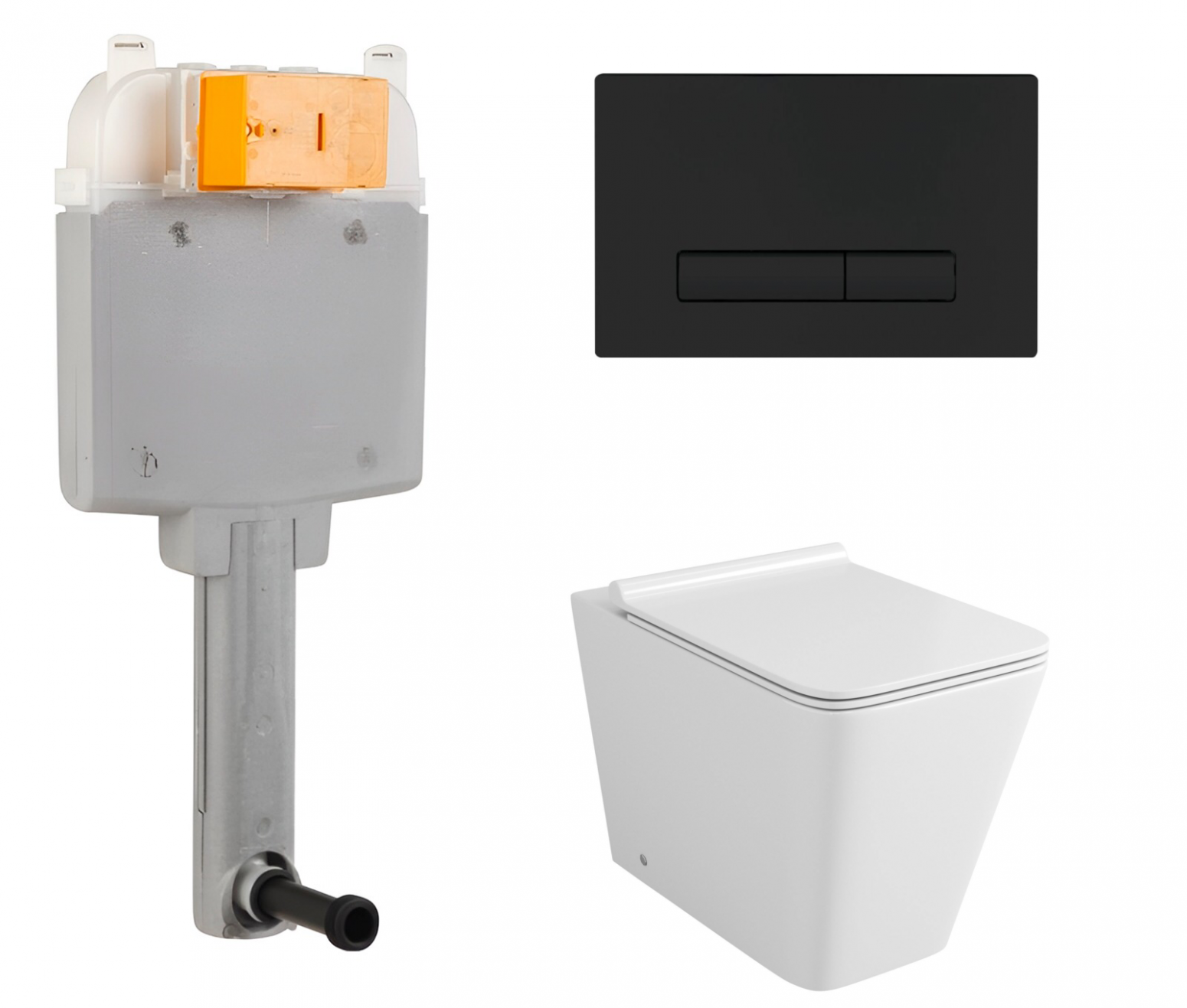 

Комплект: смывной бачок BelBagno + унитаз Grossman GR-PR4414S с кнопкой черной, 541336