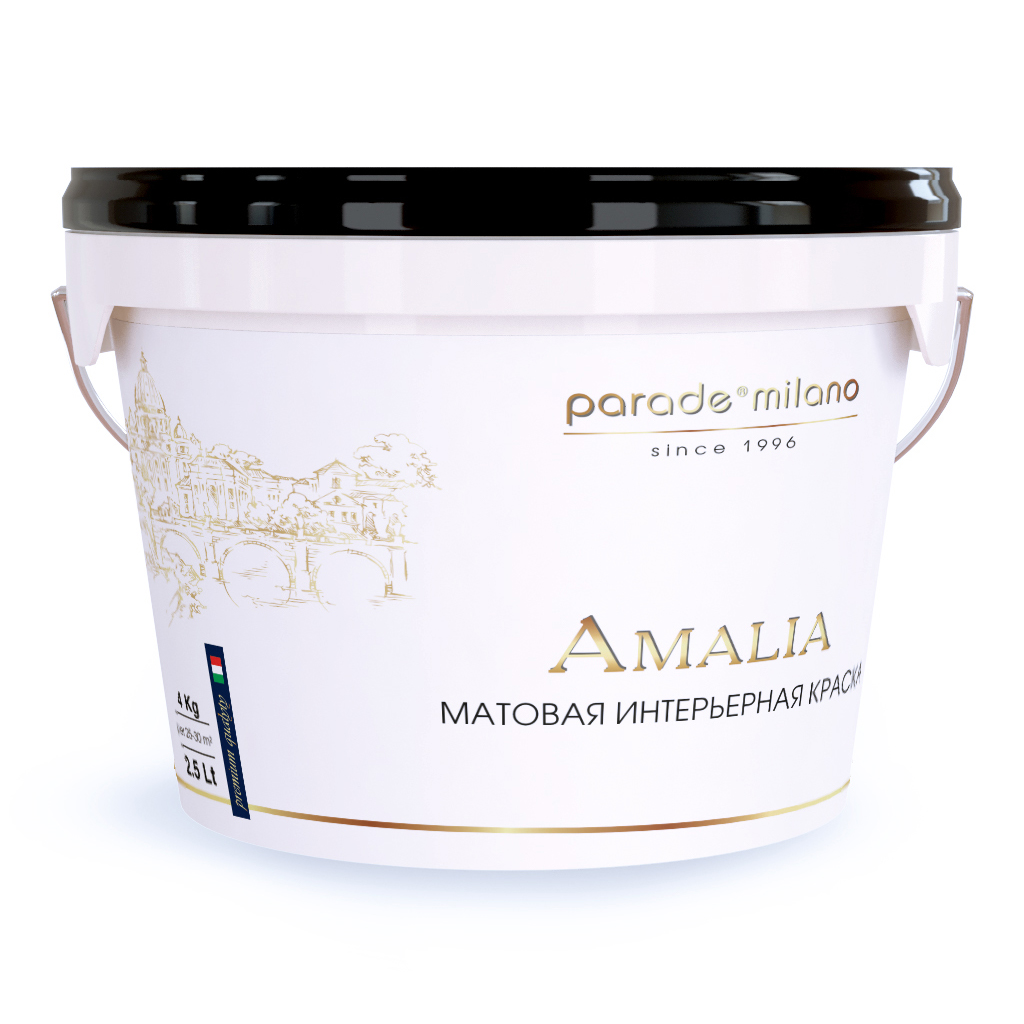 

Краска интерьерная Parade Milano Amalia база А 2,5 л, Белый