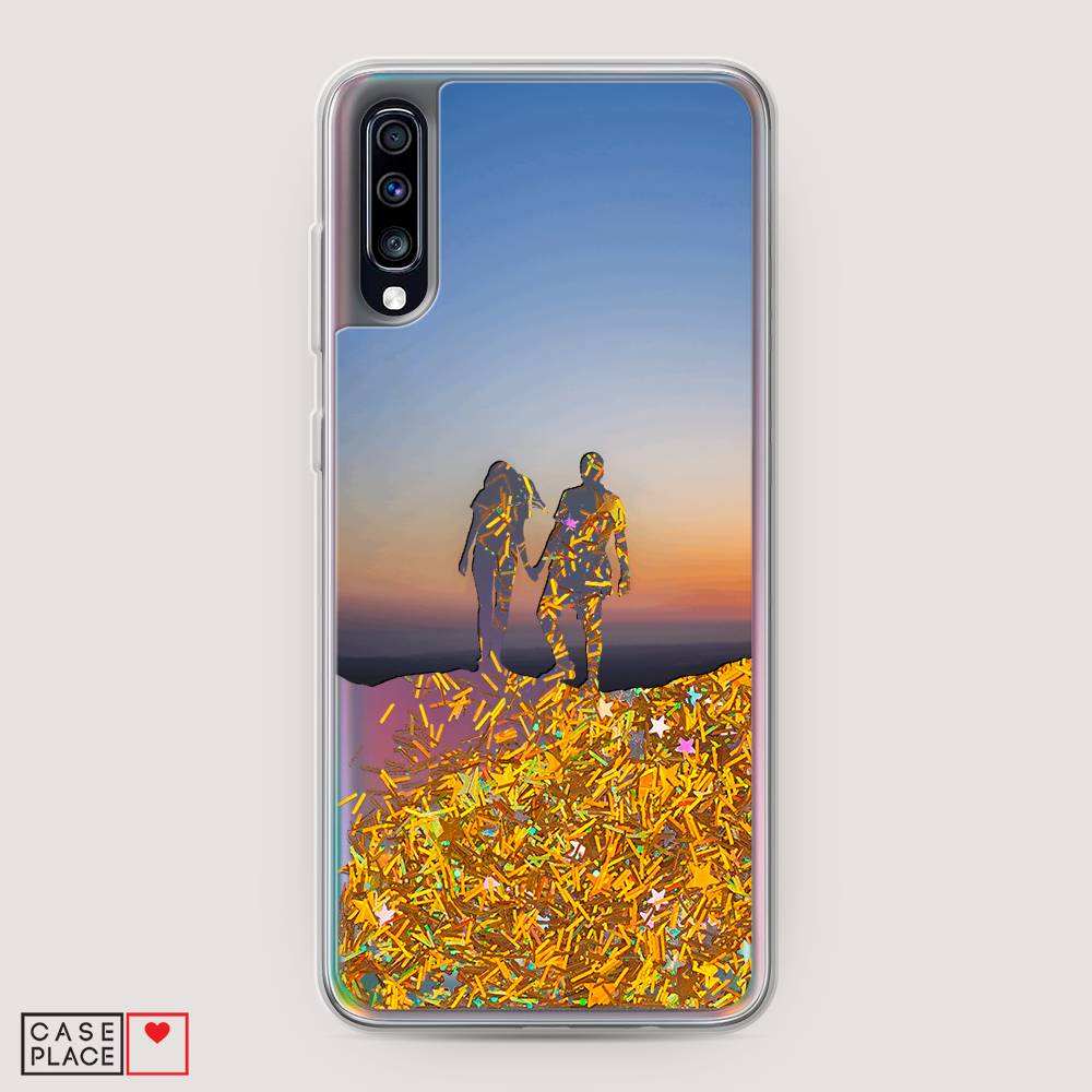 

Жидкий чехол с блестками "Пара на краю света" на Samsung Galaxy A70, 28190-1