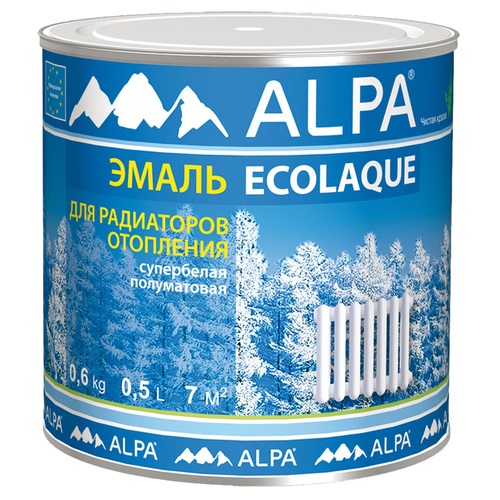 

Эмаль специальная Alpa Ecolaque для радиаторов 0,5 л