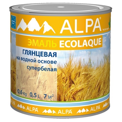 Эмаль универсальная Alpa Ecolaque глянцевый 05 л 1272₽