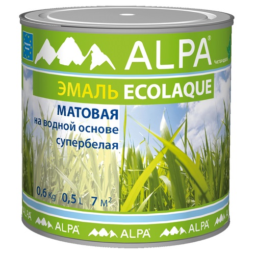 Эмаль универсальная Alpa Ecolaque матовый 05 л 950₽