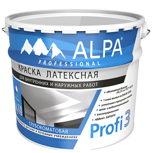 

Краска универсальная Alpa Profi 3 латексная база А 10 л