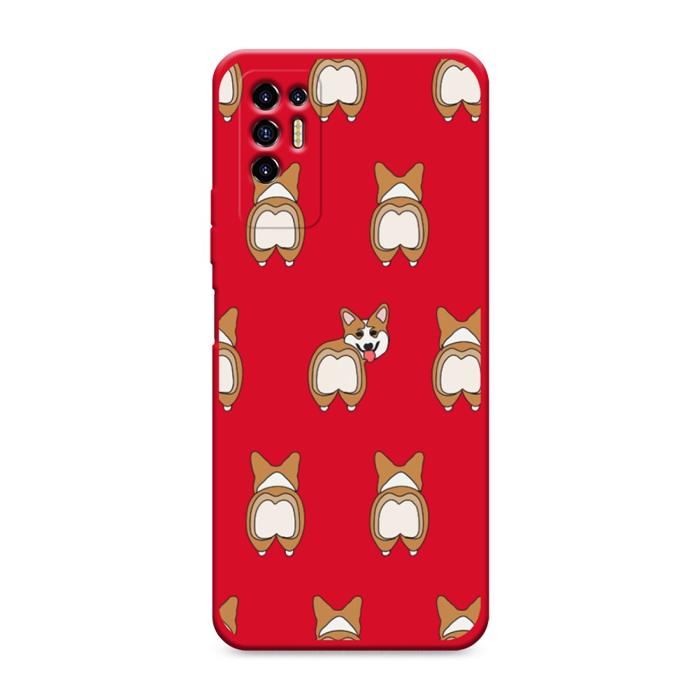 

Чехол Awog на Tecno Pova 2 "Милый корги фон", Разноцветный, 300553-1
