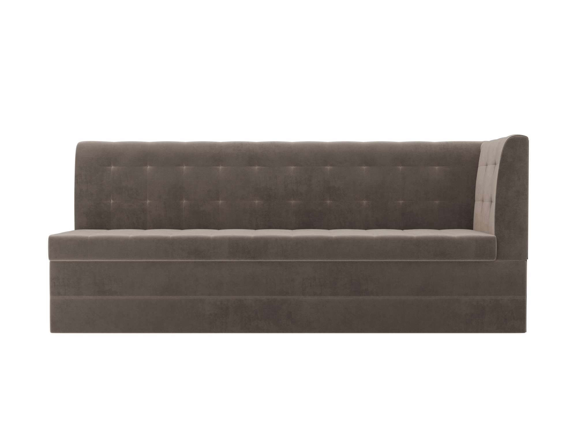 

Кухонный угловой диван 4Home Бриз, 181x62x85см, дельфин, коричневый, велюр, Бриз