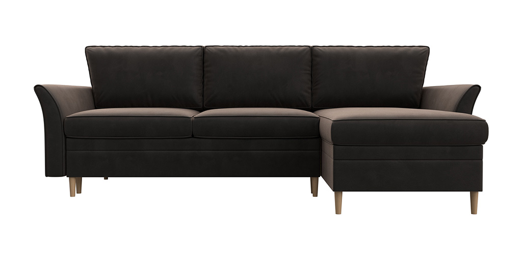 

Угловой диван-кровать 4Home София, 223x148x91см, тик-так, коричневый, велюр, София У
