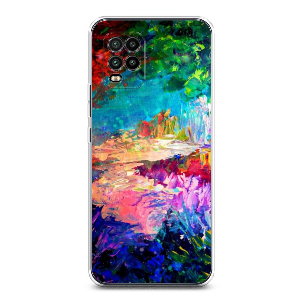 

Чехол на Xiaomi Mi 10 Lite "Лес-гуашь", Синий;розовый;зеленый, 38550-4