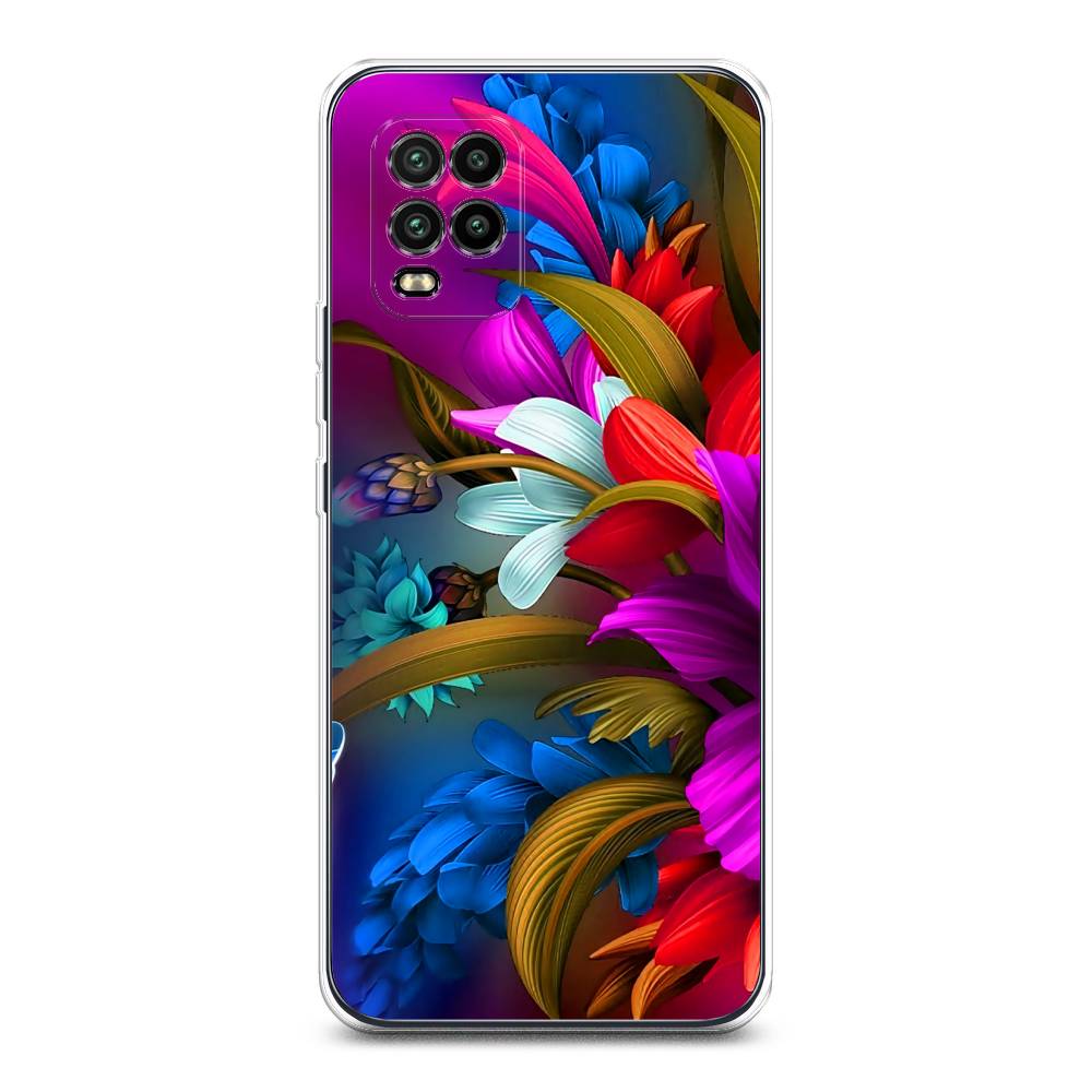 

Чехол на Xiaomi Mi 10 Lite "Фантастические цветы", Фиолетовый;красный;синий, 38550-2