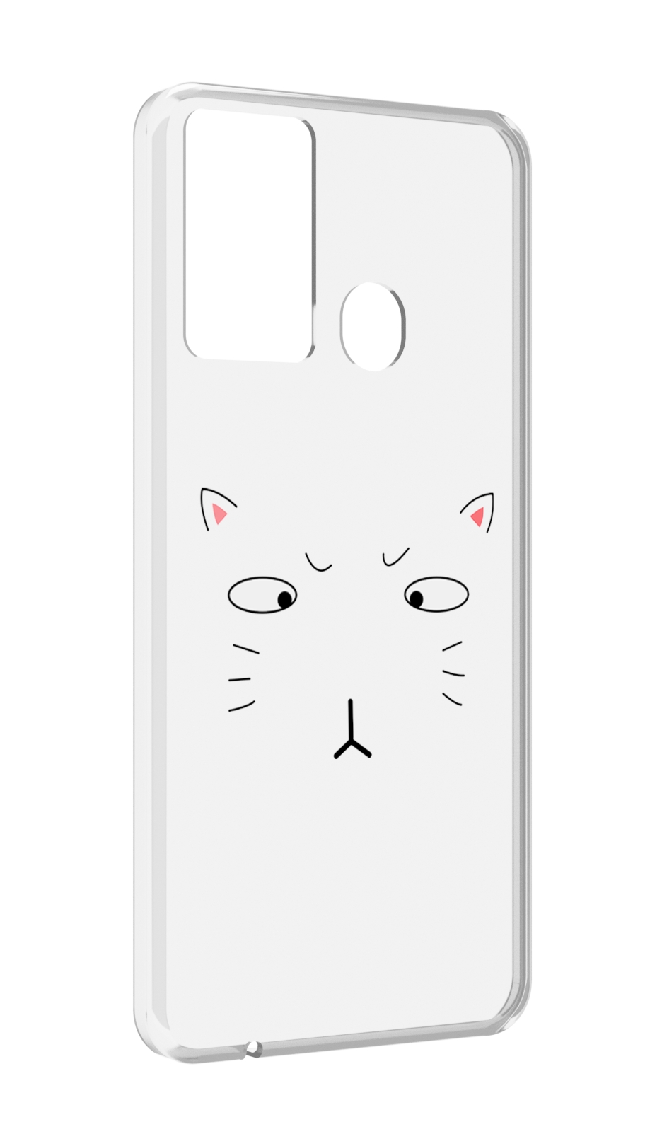 

Чехол MyPads кот-части-лица для Itel P37/Itel Vision 2S, Прозрачный, Tocco