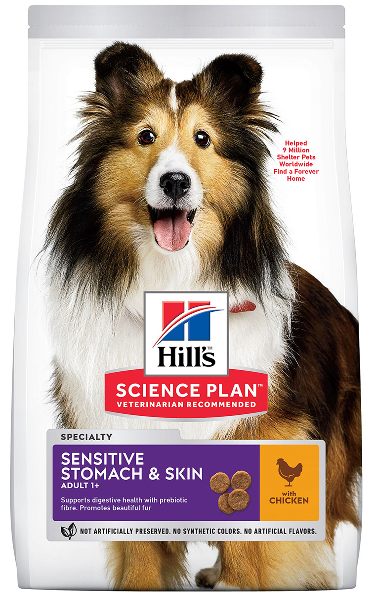 Сухой корм для собак Hill's Science Plan Sensitive Stomach & Skin Adult, курица, рис, 12кг