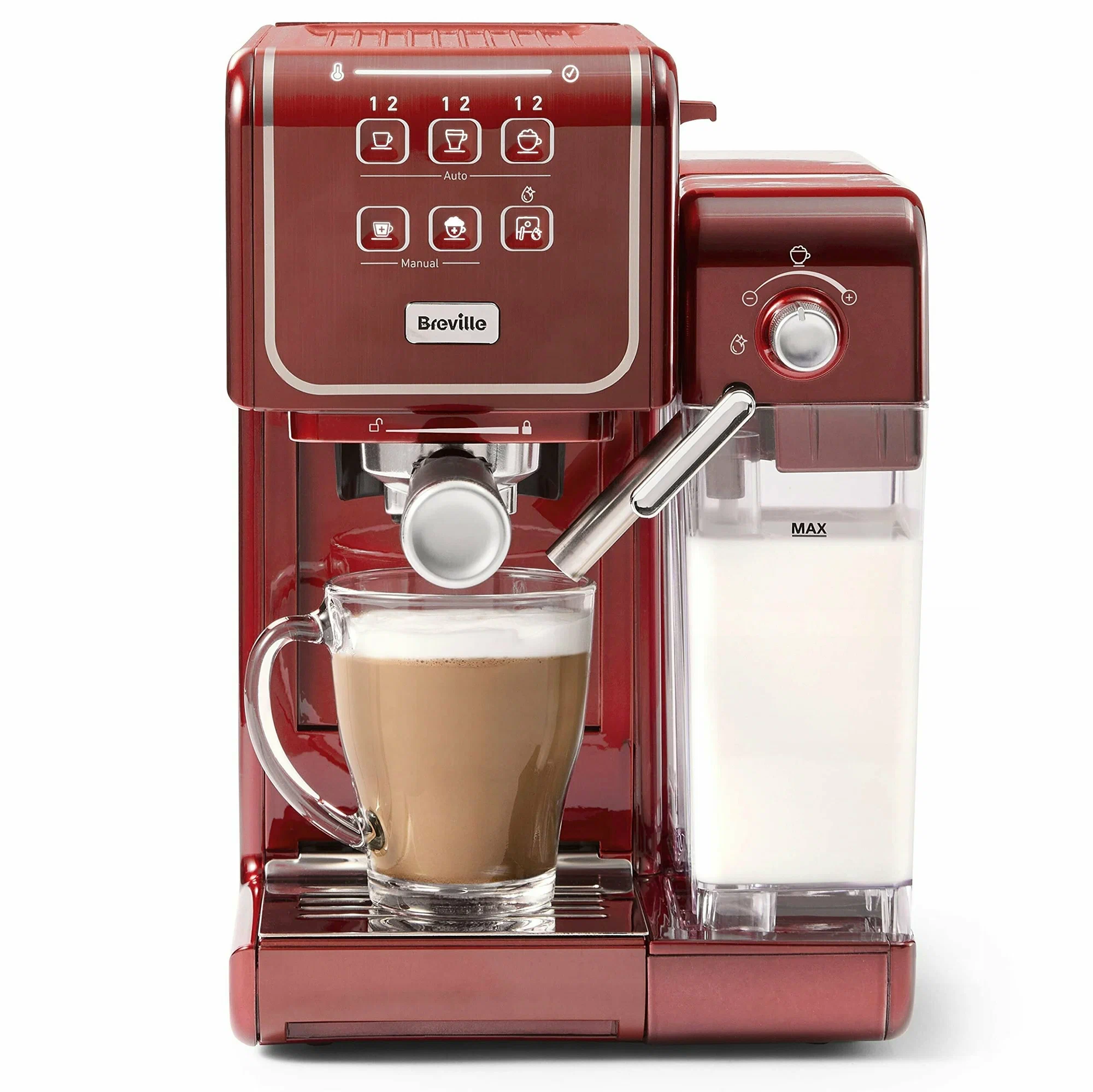 

Рожковая кофеварка Breville Prima Latte III VCF147X красный, Prima Latte III VCF147X