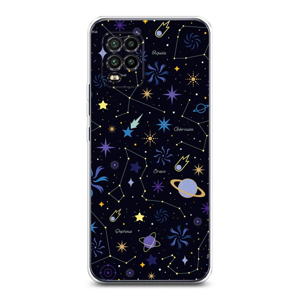 

Чехол на Xiaomi Mi 10 Lite "Цветной космос", Желтый, 38550-2
